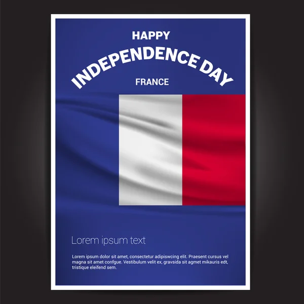 Ημέρα ανεξαρτησίας Γαλλία αφίσα — Διανυσματικό Αρχείο