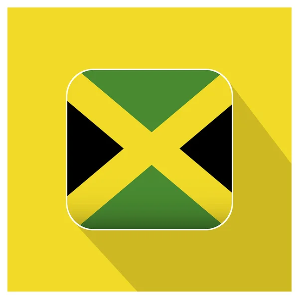 Jamaica flagga knappen — Stock vektor