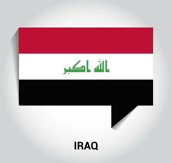 Drapeau 3D tridimensionnel Irak — Image vectorielle