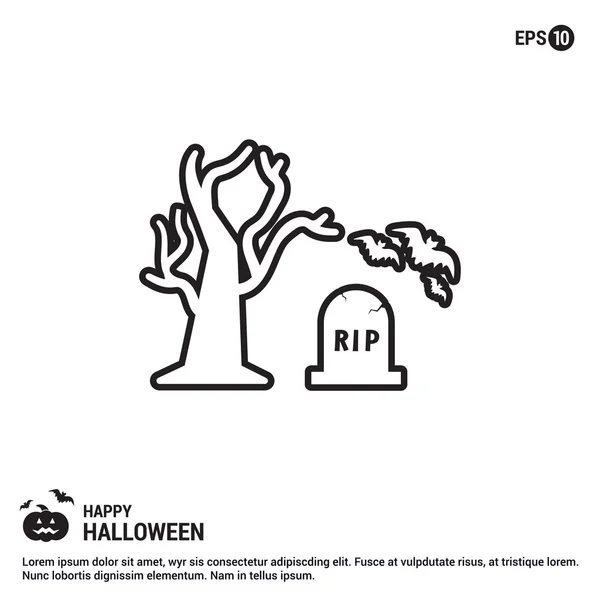 Halloween árvore ícone . —  Vetores de Stock