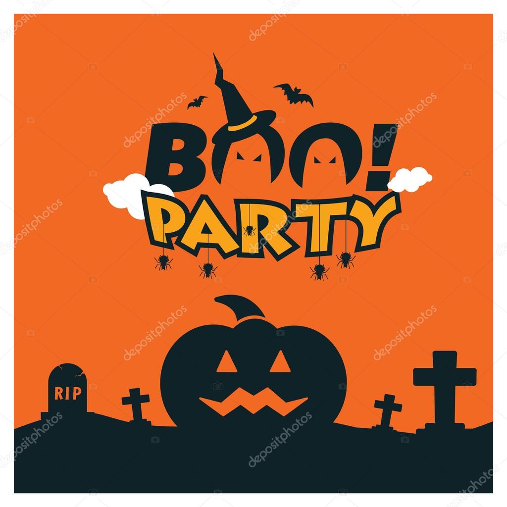 Halloween Boo Party Card Design