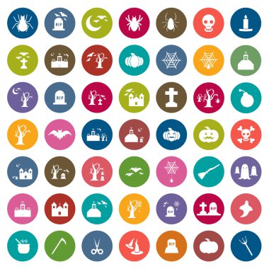 Düz Cadılar Bayramı Icon set
