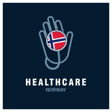 Norveç ulusal bayrağını stetoskop