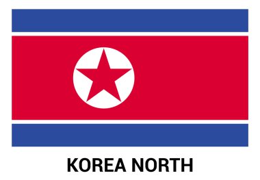 Kuzey Kore bayrağı resmi renklerde