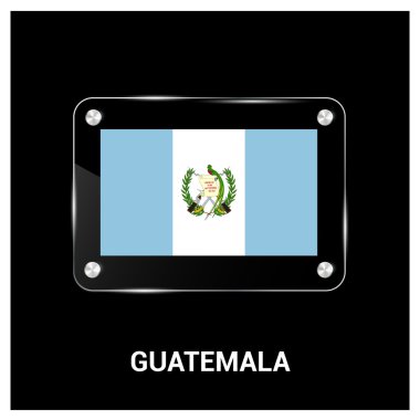 Guatemala bayrağı cam levha