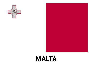 Malta bayrağı izole vektör resmi renk ve doğru orantılı olarak