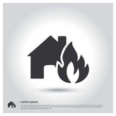 house on fire icon clipart