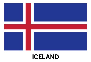 İzlanda bayrağı resmi renklerde