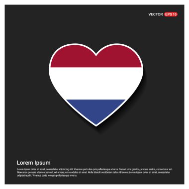 Kalp şekli Hollanda bayrağı