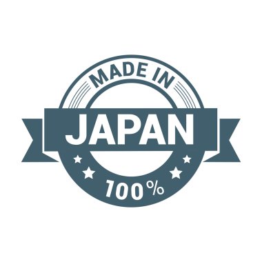 Made in Japan - Round rubber stamp design clipart