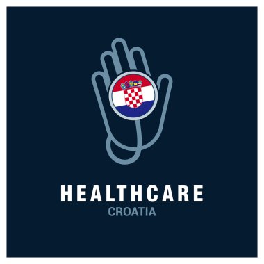 Hırvatistan Ulusal bayrağını stetoskop
