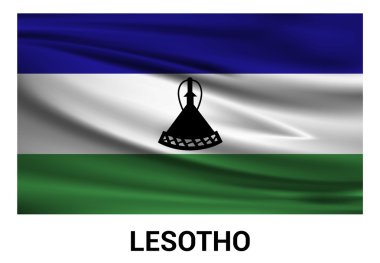 Lesoto bayrağı resmi renklerde