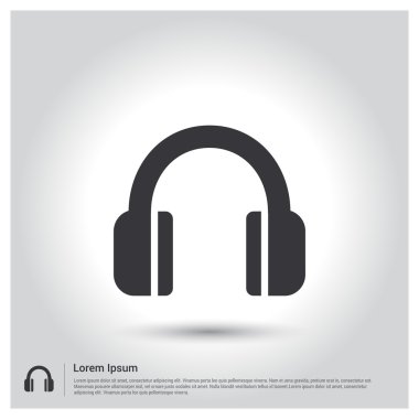 Kulaklık düz simgesi