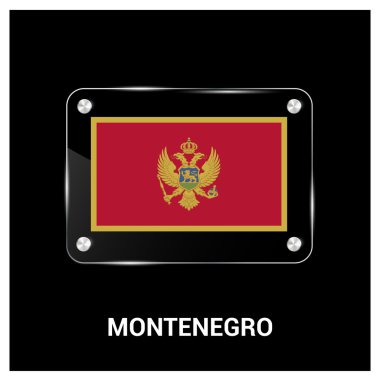 Karadağ bayrağı cam levha