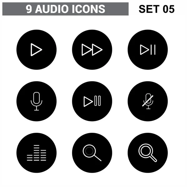 Набор иконок с аудио кнопками — стоковый вектор