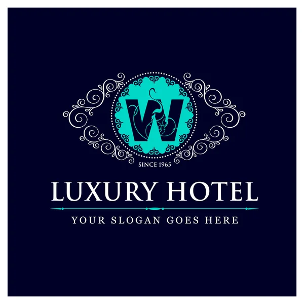 Logo dell'hotel di lusso - W — Vettoriale Stock