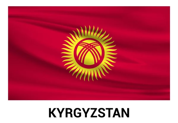 Kirghizistan Drapeau vecteur isolé dans les couleurs officielles — Image vectorielle