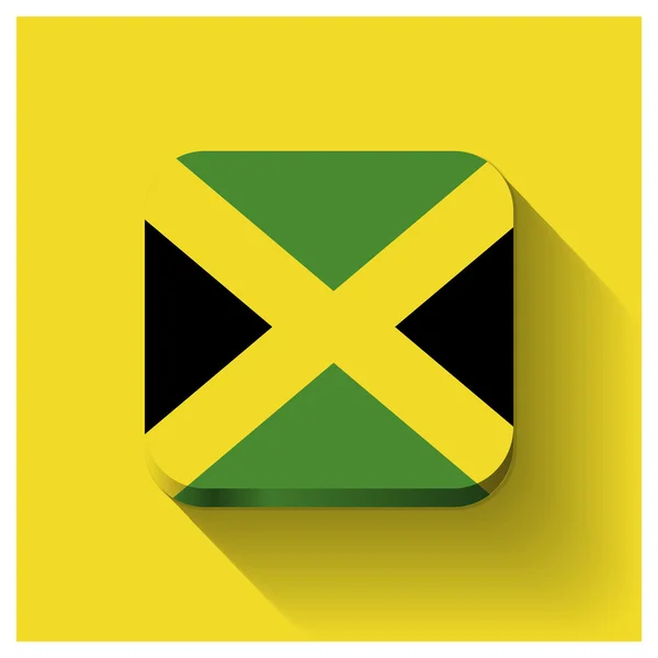 Кнопка флага Ямайки — стоковый вектор
