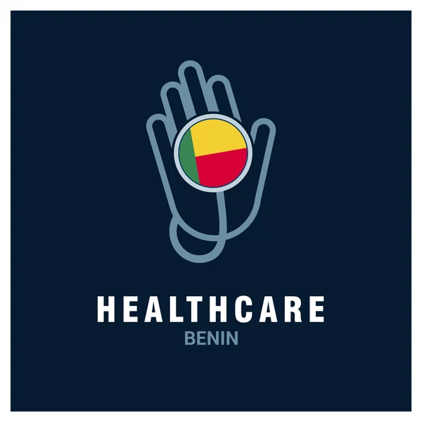 Logotipo sanitario de Benin — Vector de stock