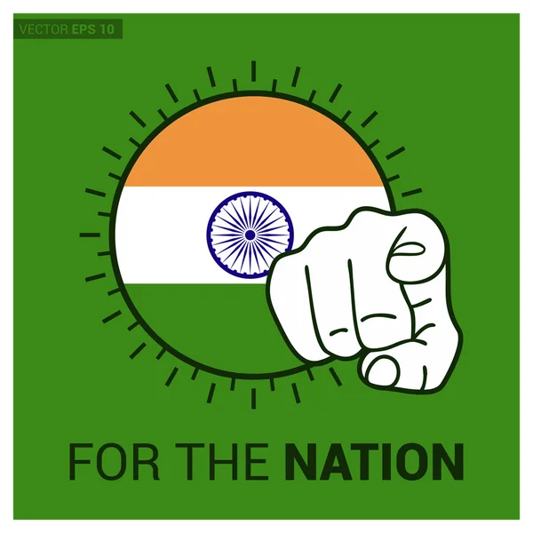 Hindistan ülke bayrağı kavramı — Stok Vektör
