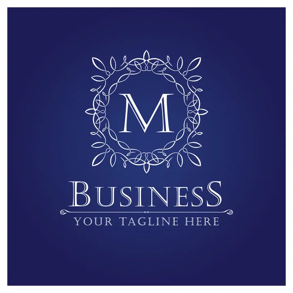 Логотип бизнеса дизайн с буквой M — стоковый вектор