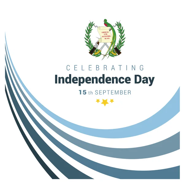 Fête de l'indépendance du Guatemala. Carte de célébration . — Image vectorielle