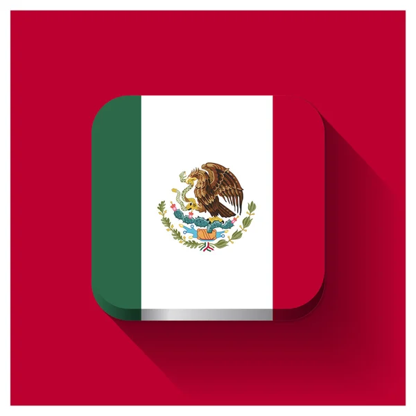 Mexico flag Button — Stock Vector