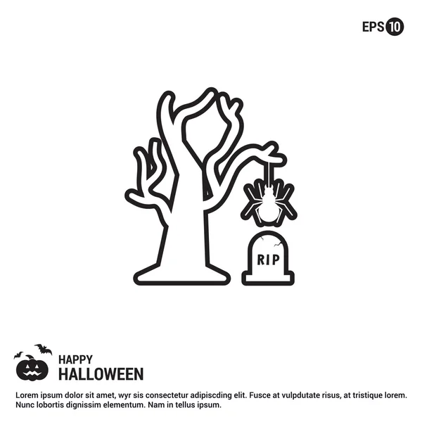 Icono del árbol de Halloween . — Vector de stock