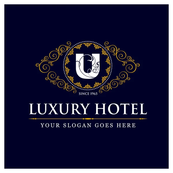 Luxury Hotel Logo - U — Stok Vektör