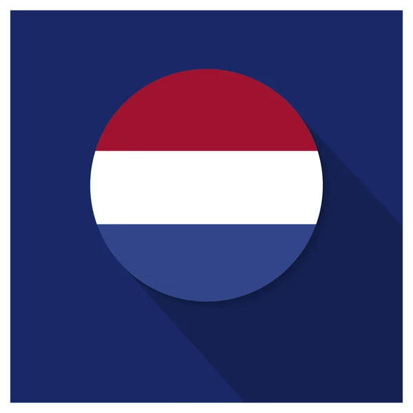 Sombra larga Botón bandera de Holanda — Archivo Imágenes Vectoriales