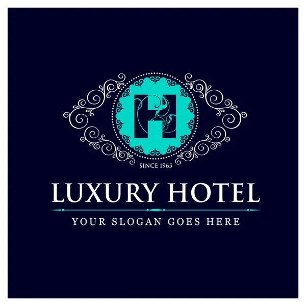 Logotipo del hotel de lujo - H — Vector de stock