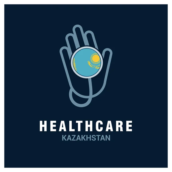 Logo Kazajstán healthcare logo — Vector de stock