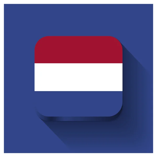 Bouton drapeau des Pays-Bas — Image vectorielle
