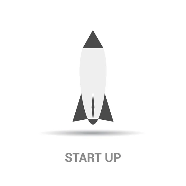 Foguete espacial, ícone de inicialização —  Vetores de Stock