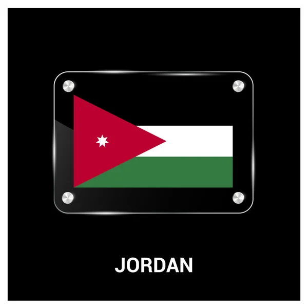 Bandeira Jordan placa de vidro — Vetor de Stock