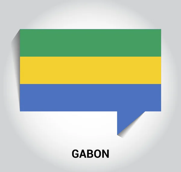 Trzech wymiarów 3d flaga Gabonu — Wektor stockowy