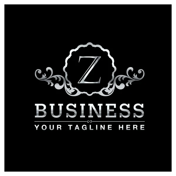 Buisiness Logo Design with silver letter Z — Stock Vector