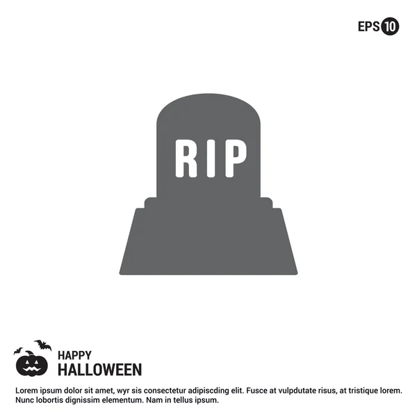 Halloween RIP ícone de pedra de sepultura . — Vetor de Stock