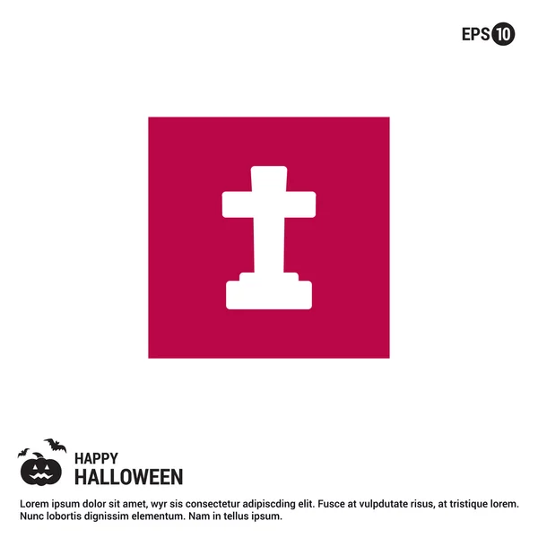 Icône Croix tombe d'Halloween . — Image vectorielle