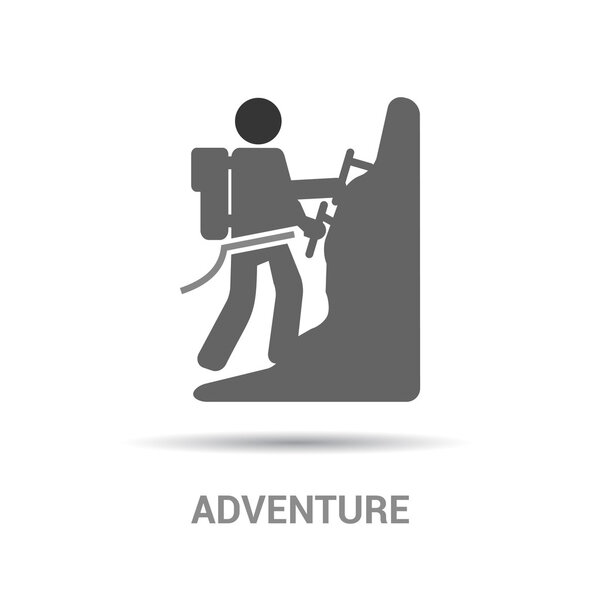 Mountains hiking icon