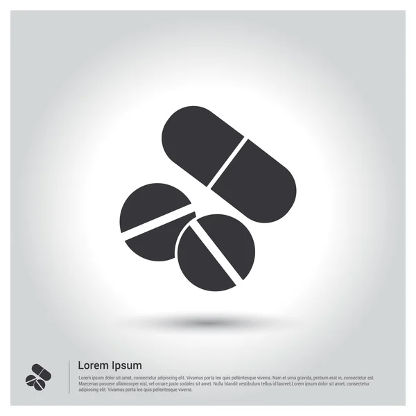 Medische pillen en capsules pictogram — Stockvector