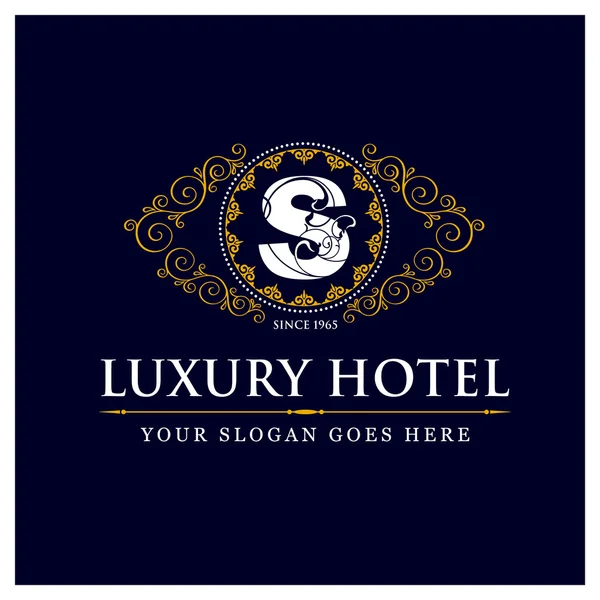 Luxury Hotel Logo - S — Stok Vektör