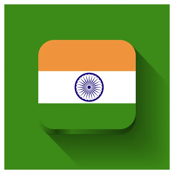 Кнопка индийского флага — стоковый вектор