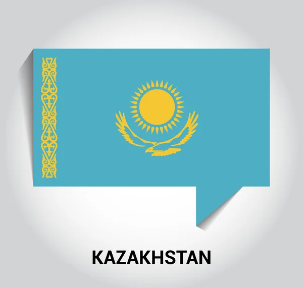Three dimensional 3d Kazakhstan flag — Stock Vector