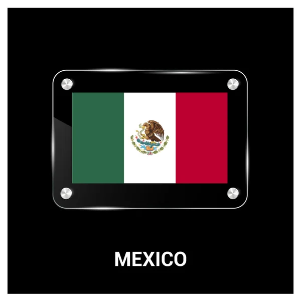 Placa de vidrio bandera de México — Vector de stock