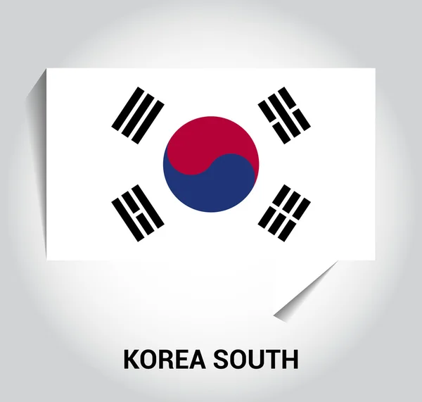 Трехмерный флаг Южной Кореи — стоковый вектор
