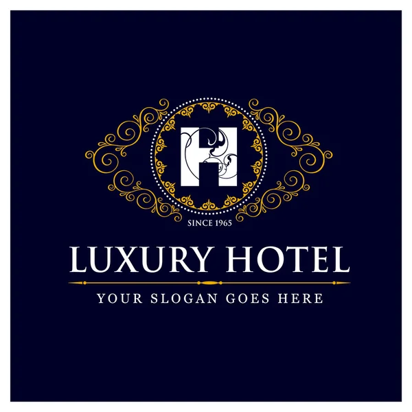 Logotipo do hotel de luxo - H — Vetor de Stock
