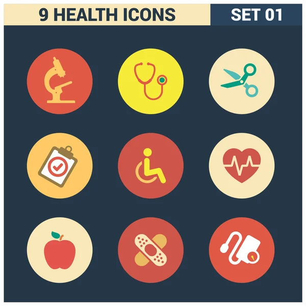 Colección abstracta Conjunto de iconos médicos . — Vector de stock