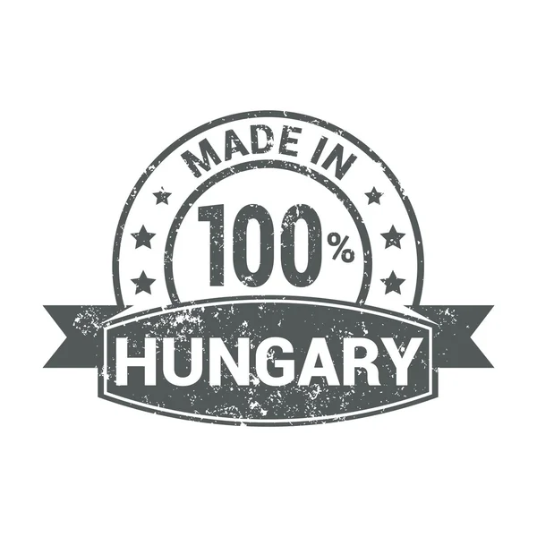 Vyrobené v Maďarsku - modrý kulatý razítko — Stockový vektor