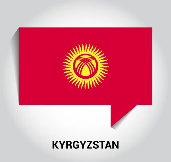 Tredimensionella 3d Kirgizistan flagga — Stock vektor